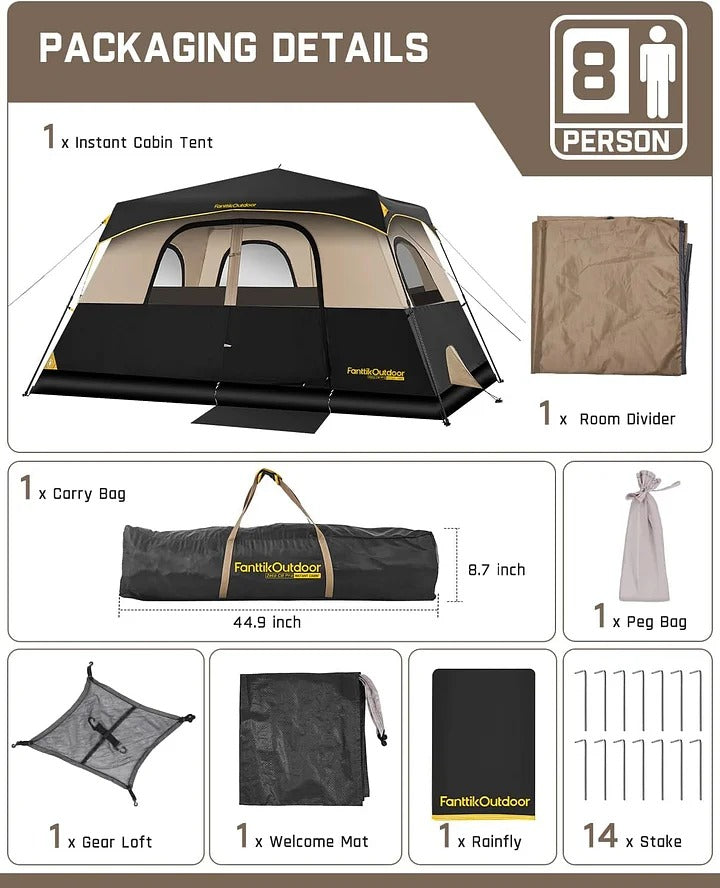 Camping Tent 4/6/8/10 Person Instant Cabin Tent