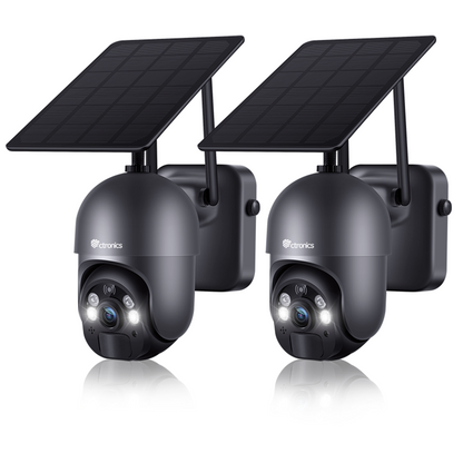 Ctronics 2.5K 4MP Security Cameras Wireless Outdoor WiFi Solar 10000mAh Battery Powered