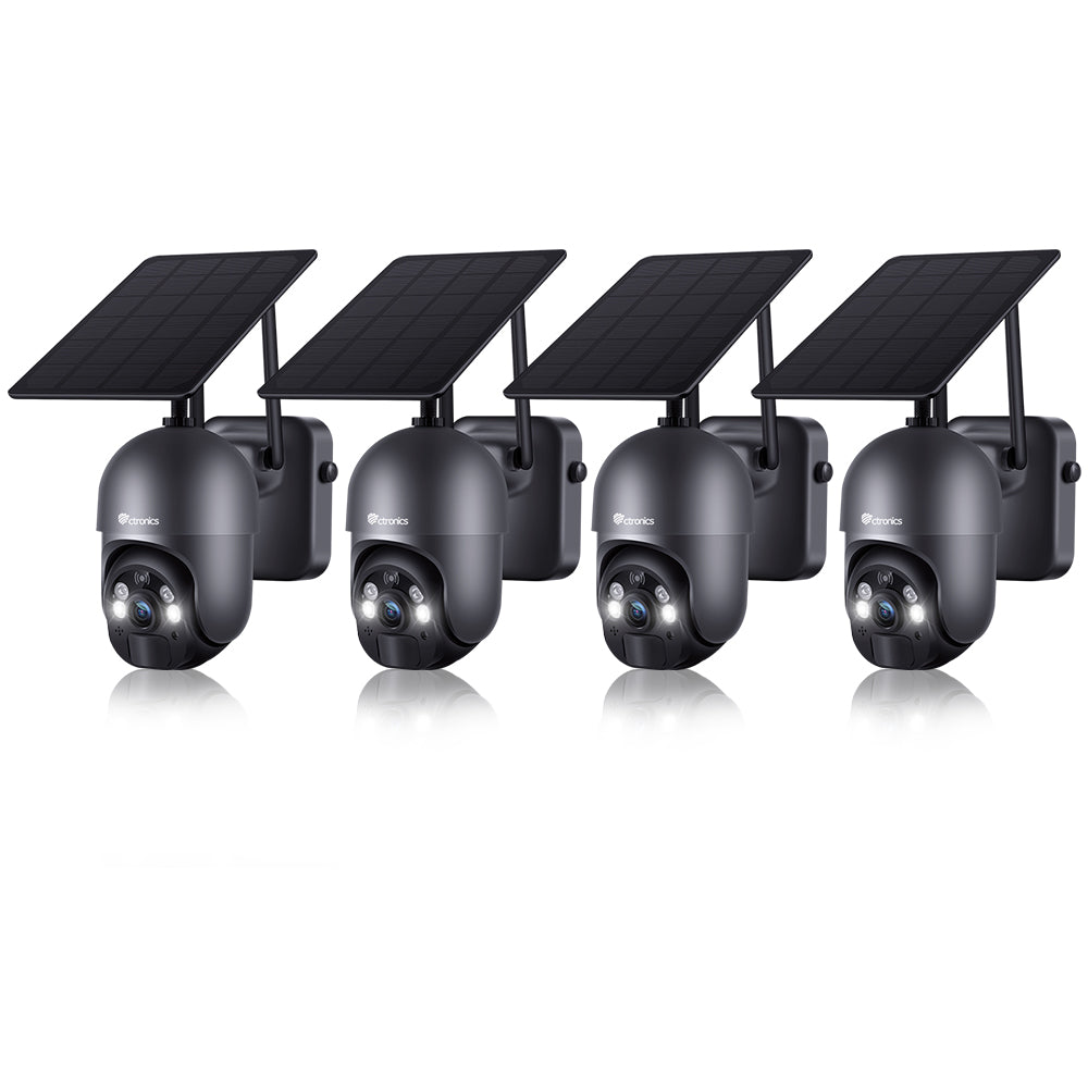 Ctronics 2.5K 4MP Security Cameras Wireless Outdoor WiFi Solar 10000mAh Battery Powered