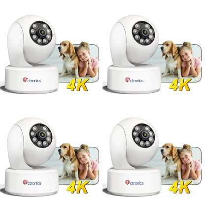 4K 8MP 2.4/5GHz WiFi Indoor Camera,AI Person/Pet Detection, 24/7 Recording