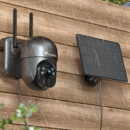 Ctronics 2.5K 4MP Security Cameras Wireless Outdoor WiFi Solar 10000mAh Battery Powered